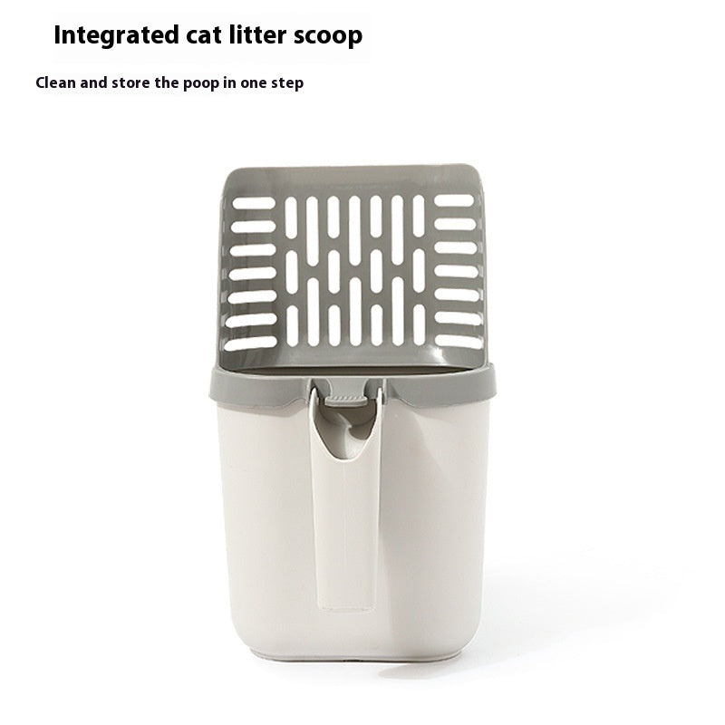 ARENVIA - Large Capacity Integrated Cat Litter Scoop and Excrement Storage Box
