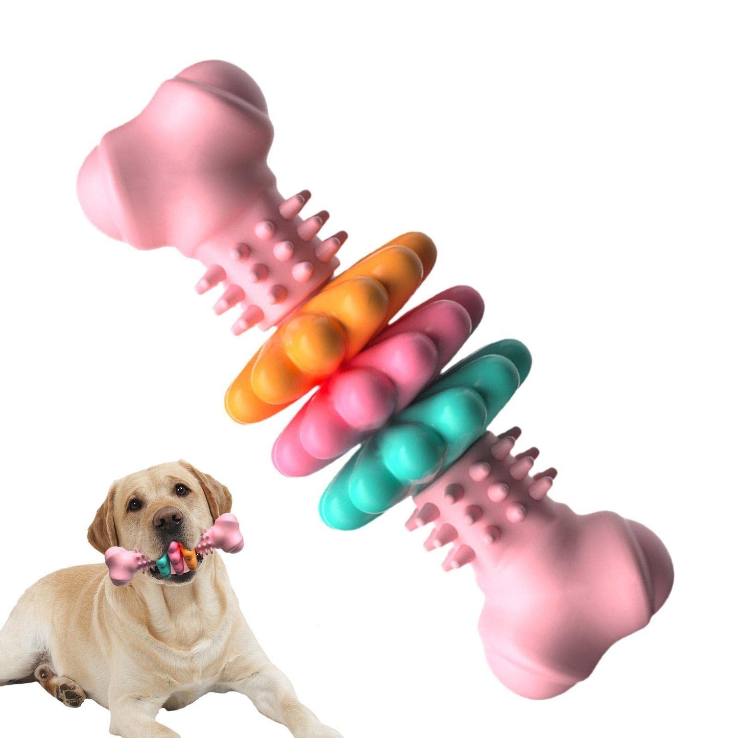 ARENVIA - Dog Chew Toy Dog Bone Type Dogs Teeth Cleaning Toys Indestructible TPR Bone Chewing Bite Resistant Teething Toys Pet Products