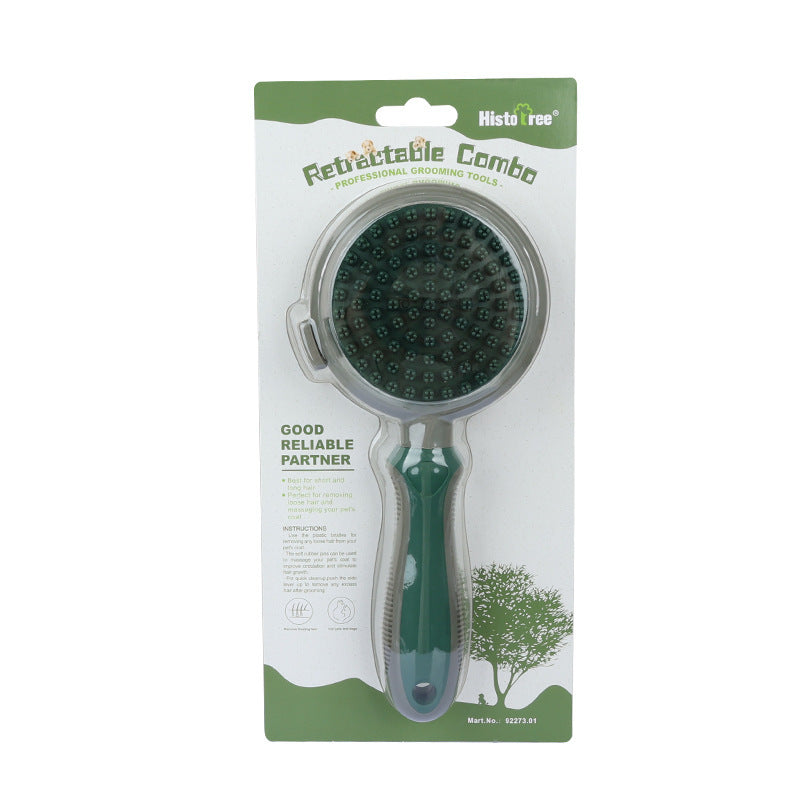 ARENVIA - Pet Hair Removal Comb Cat Brush Self Cleaning Slicker Brush Hair Removal Double-sided Massage
