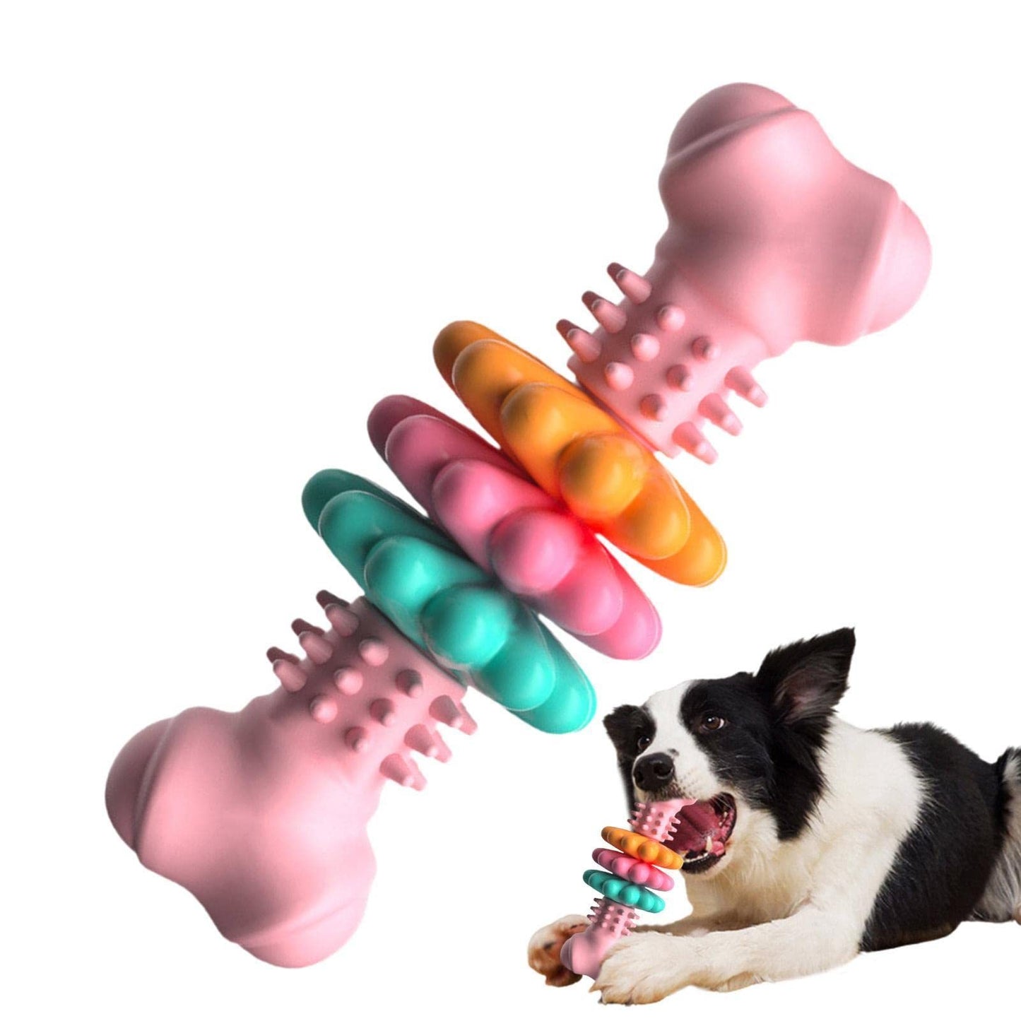 ARENVIA - Dog Chew Toy Dog Bone Type  Dogs Teeth Cleaning Toys Indestructible TPR Bone Chewing Bite Resistant Teething Toys  Pet Products