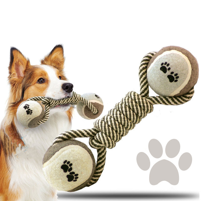 ARENVIA - Cotton Rope Tennis Dumbbell Dog Toy