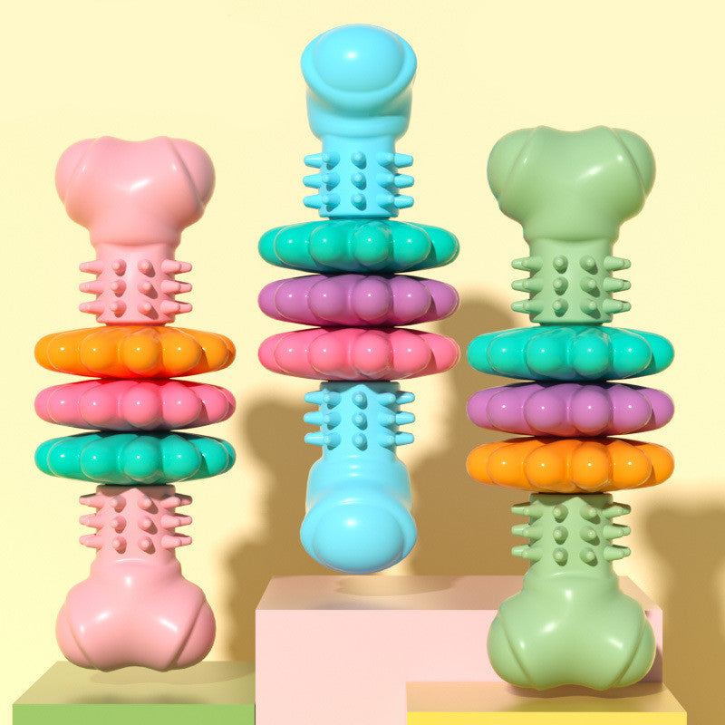 ARENVIA - Dog Chew Toy Dog Bone Type  Dogs Teeth Cleaning Toys Indestructible TPR Bone Chewing Bite Resistant Teething Toys  Pet Products