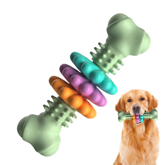 ARENVIA - Dog Chew Toy Dog Bone Type  Dogs Teeth Cleaning Toys Indestructible TPR Bone Chewing Bite Resistant Teething Toys  Pet Products