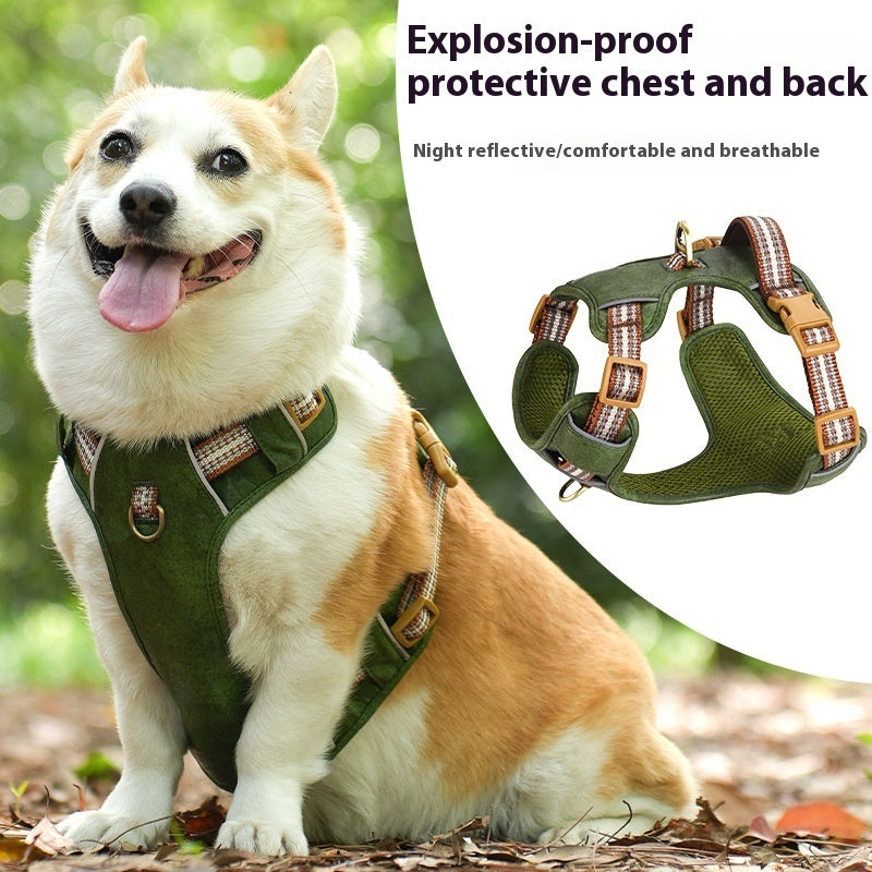 ARENVIA - Explosion-proof Reflective Retro Leather Pet Harness