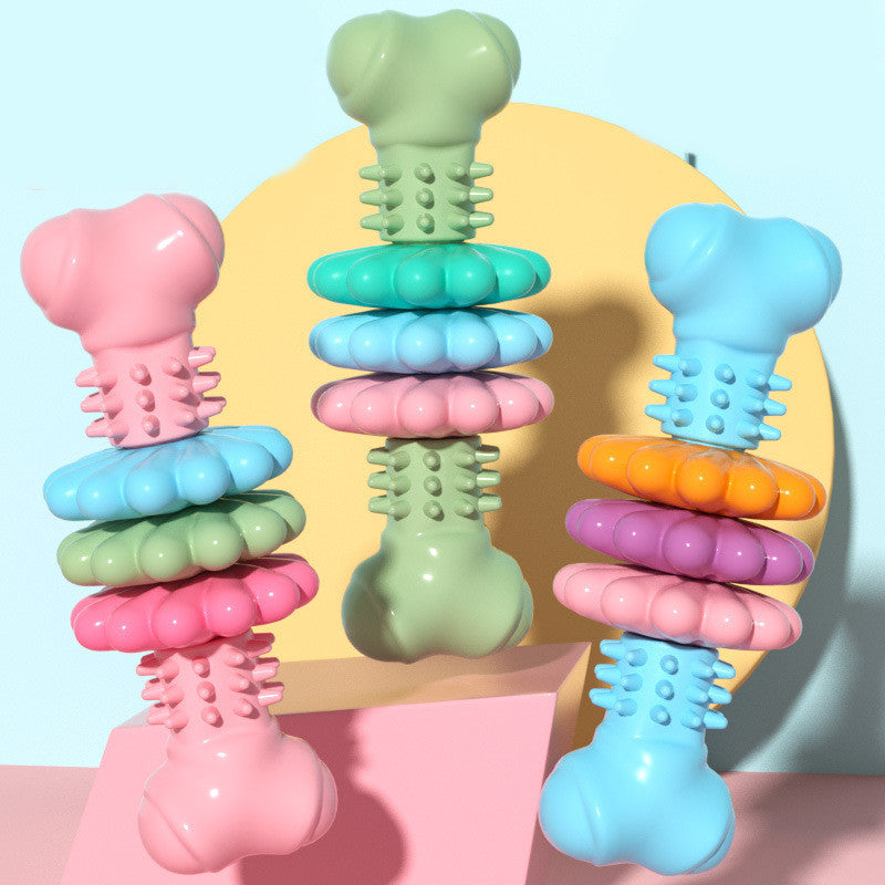 ARENVIA - Dog Chew Toy Dog Bone Type  Dogs Teeth Cleaning Toys Indestructible TPR Bone Chewing Bite Resistant Teething Toys  Pet Products