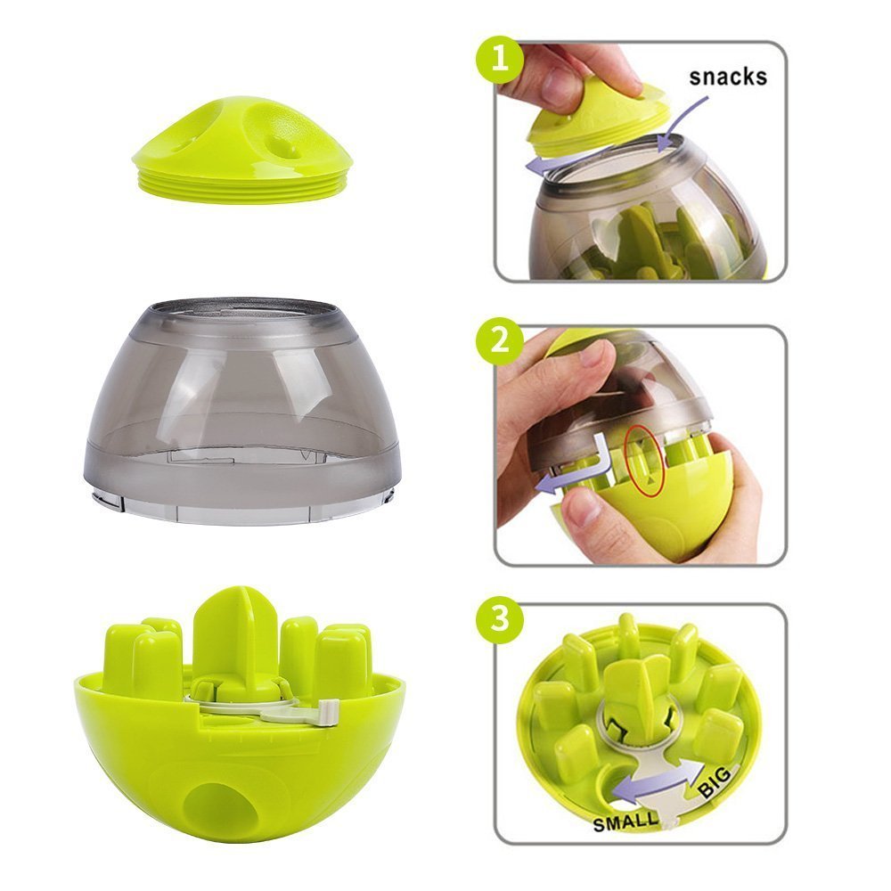 ARENVIA - Dog Food Balls Tumbler Pet Puppy Feeder Dispenser Bowl Toy Leak Food Interactive Pet Tumbler Feeder Food Automatic Dispenser Bowl Interactive Balls
