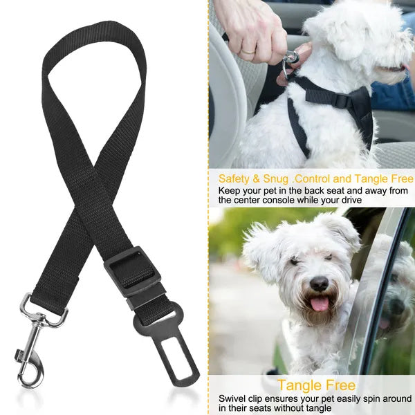 ARENVIA - 2Pcs Pet Dog Seat Belt Leash Adjustable Pet Dog Cat Safety Leads Harness