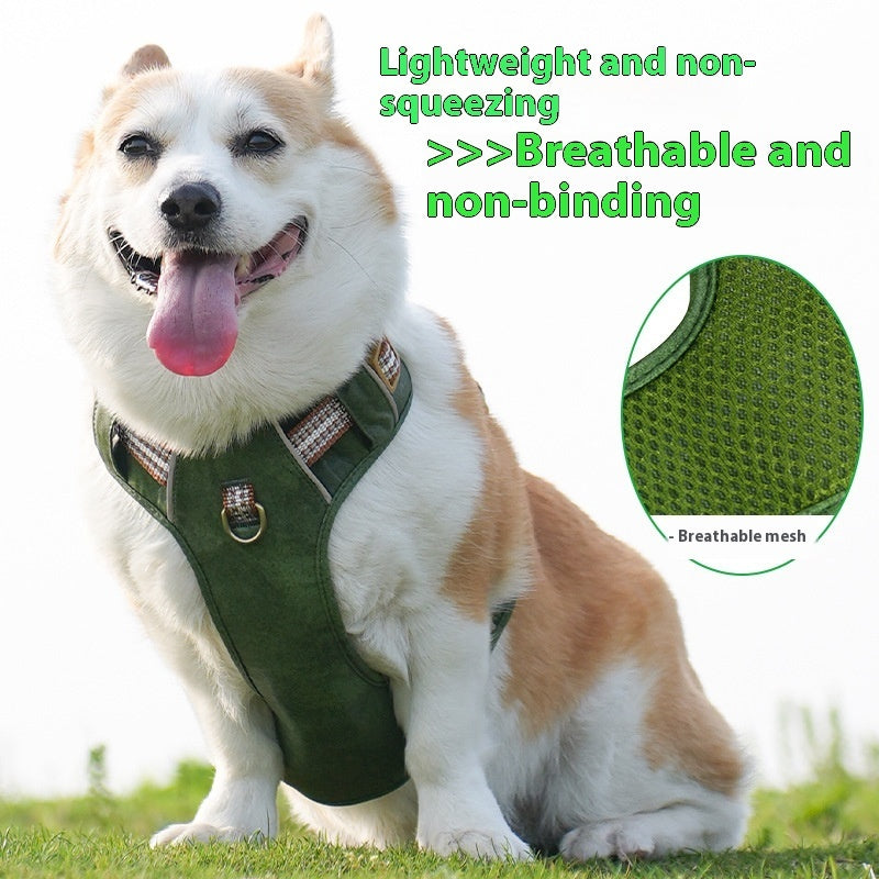ARENVIA - Explosion-proof Reflective Retro Leather Pet Harness