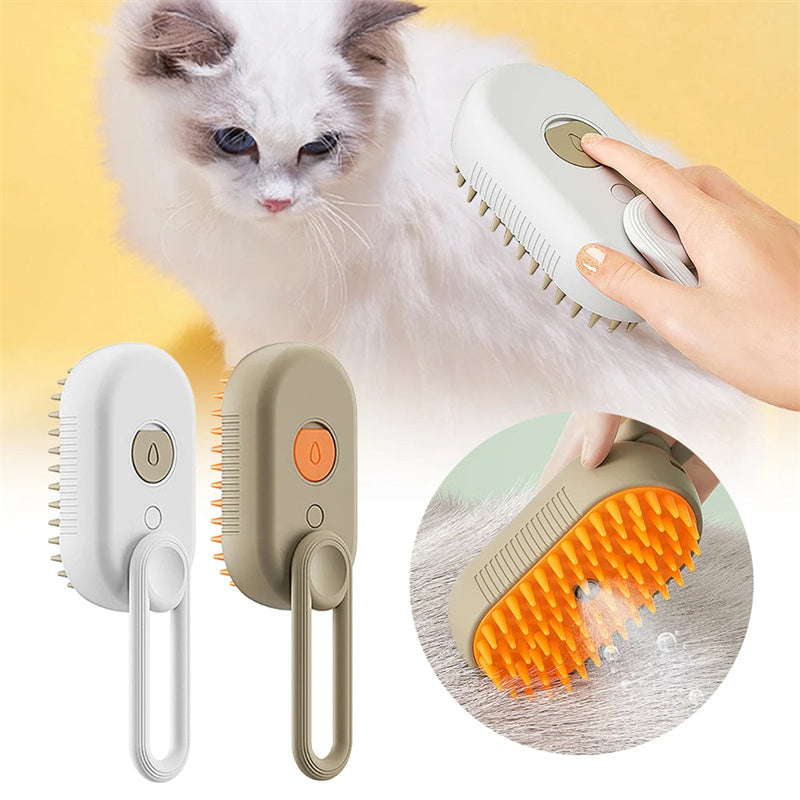 AREVIA - 3 in 1 Electric Steam Cat And Dog Brush Pet Products, Pet Comb.