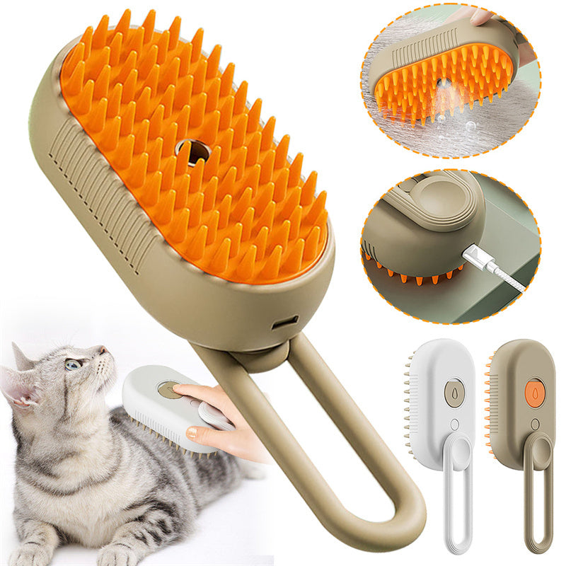 AREVIA - 3 in 1 Electric Steam Cat And Dog Brush Pet Products, Pet Comb.