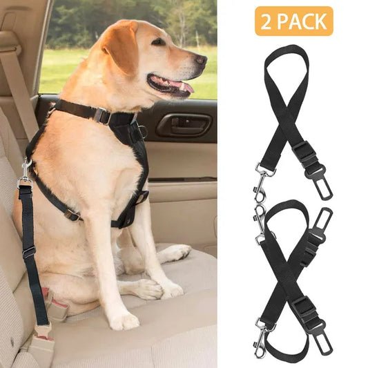 ARENVIA - 2Pcs Pet Dog Seat Belt Leash Adjustable Pet Dog Cat Safety Leads Harness