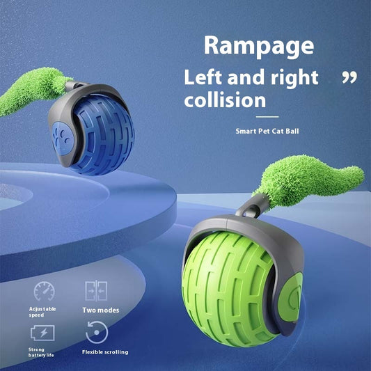 ARANVIE - New Interactive Cat Toys Ball Auto Electric Rolling Ball Toys For Cat Kitty Pets Smart Automatic Teaser USB Rechargeable Cat Toy Pet Products