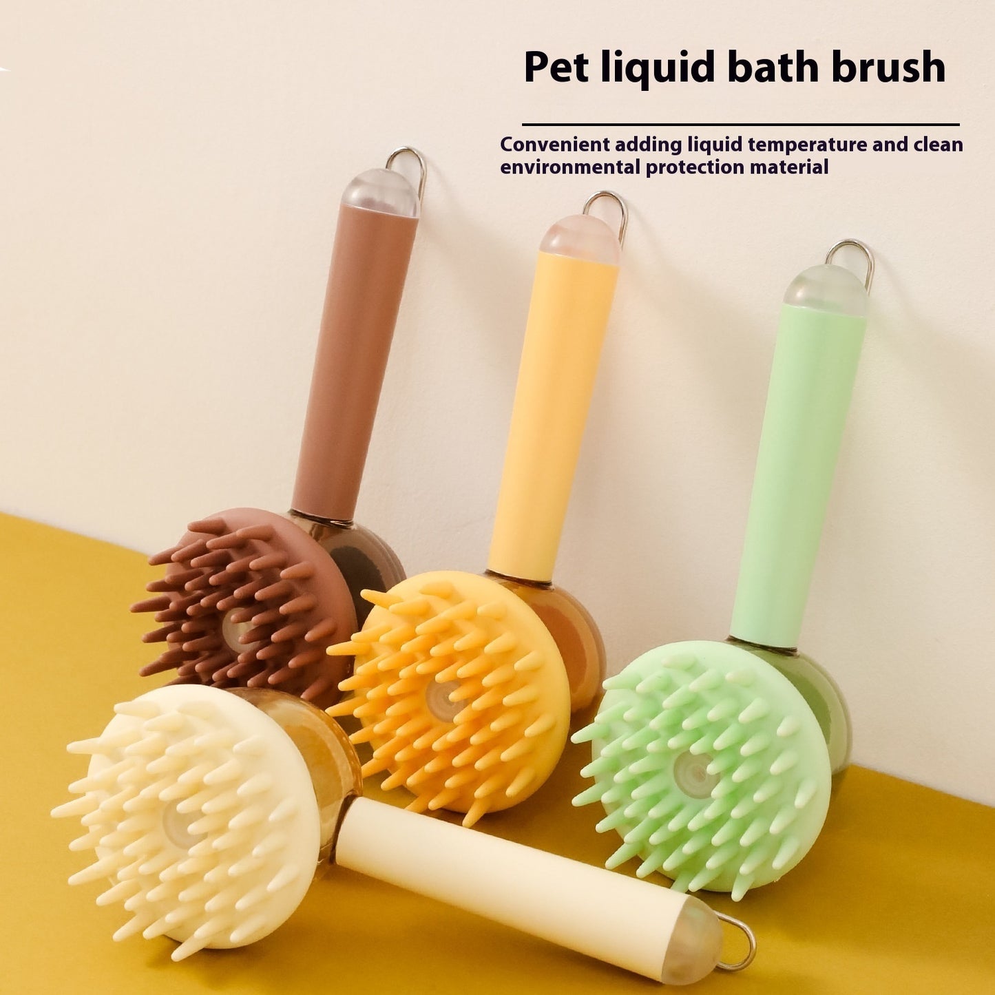 ARENVIA- 3 In 1 Pets Bath Brush For Dogs And Cats Shower Massage Brush, Depilation Comb And Foaming Tool, Anti-frizz Beauty Brush Pet Products
