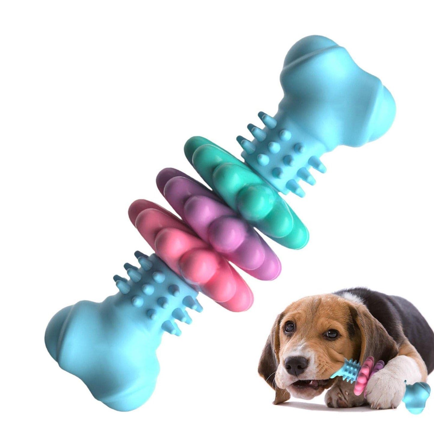 ARENVIA - Dog Chew Toy Dog Bone Type  Dogs Teeth Cleaning Toys Indestructible TPR Bone Chewing Bite Resistant Teething Toys  Pet Products