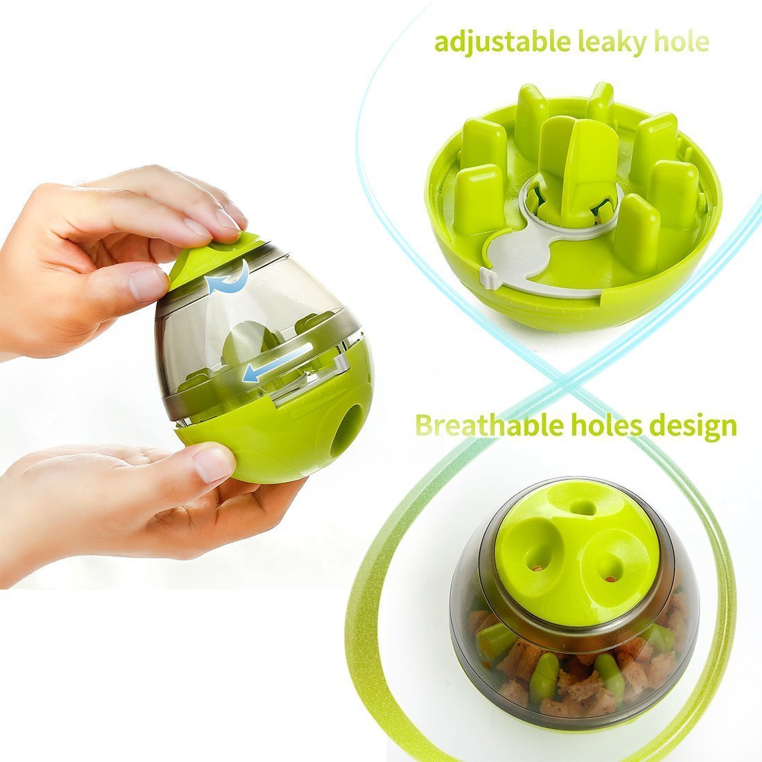 ARENVIA - Dog Food Balls Tumbler Pet Puppy Feeder Dispenser Bowl Toy Leak Food Interactive Pet Tumbler Feeder Food Automatic Dispenser Bowl Interactive Balls