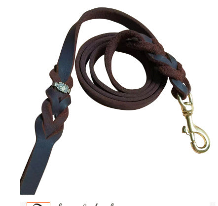 ARENVIA - Pet Supplies German Shepherd Hand Holding Rope Cowhide Dog Leash Hand-knitted Medium And Large