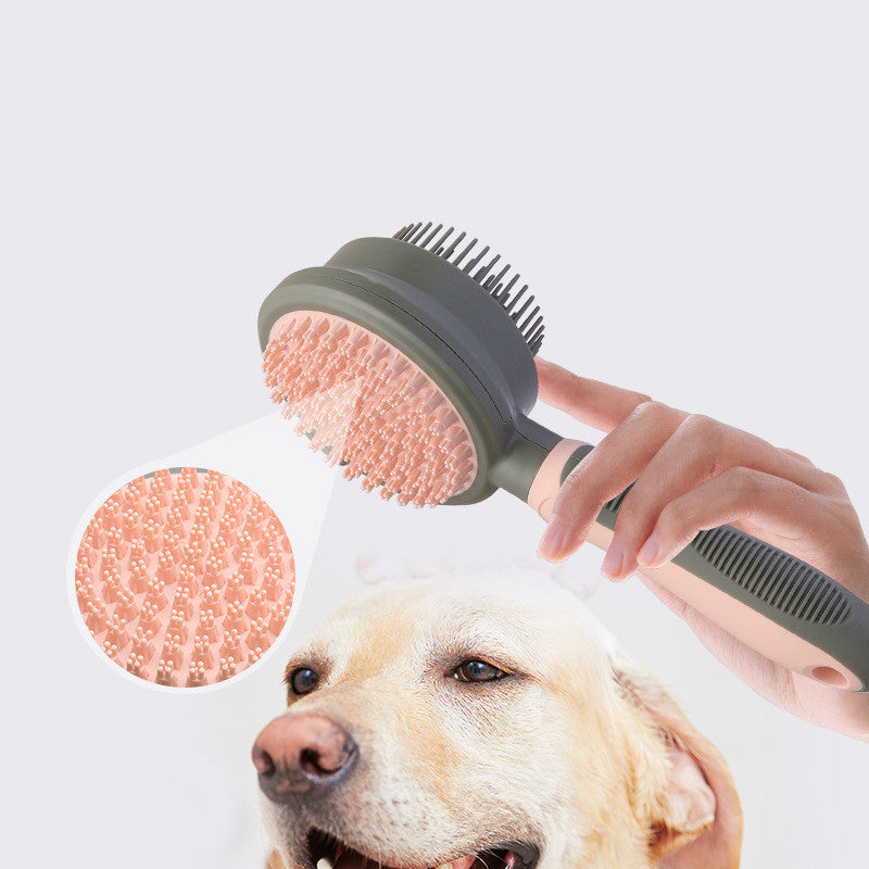 ARENVIA - Pet Hair Removal Comb Cat Brush Self Cleaning Slicker Brush Hair Removal Double-sided Massage