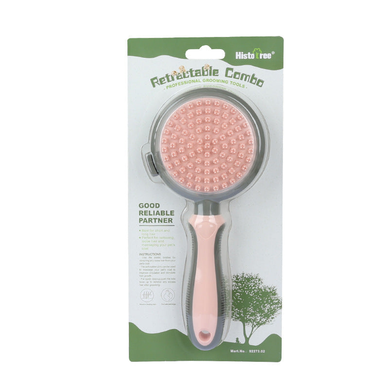 ARENVIA - Pet Hair Removal Comb Cat Brush Self Cleaning Slicker Brush Hair Removal Double-sided Massage