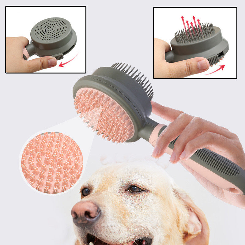 ARENVIA - Pet Hair Removal Comb Cat Brush Self Cleaning Slicker Brush Hair Removal Double-sided Massage