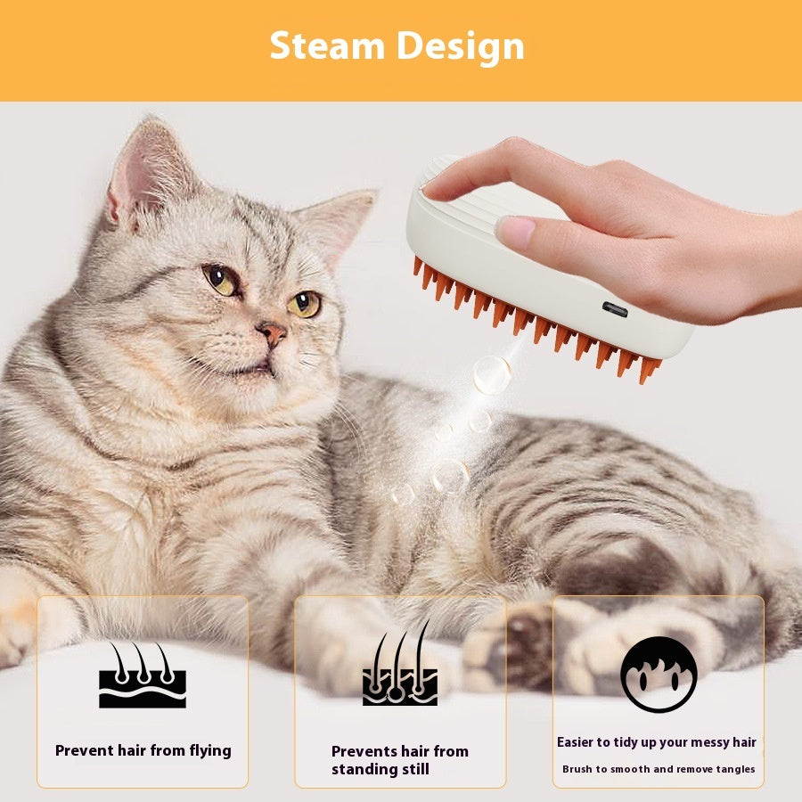 ARENVIA - USB Rechargeable Pets Steam Brush Spray Massage Comb Pet Grooming Tools Cat Steam Comb Pet Products