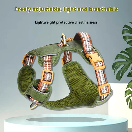 ARENVIA - Explosion-proof Reflective Retro Leather Pet Harness