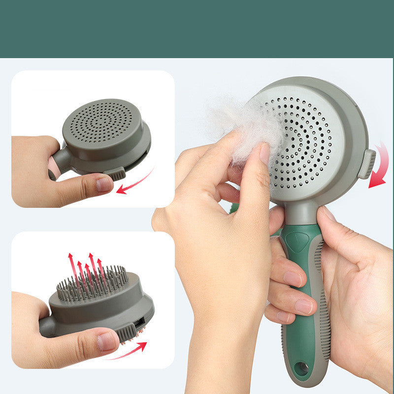 ARENVIA - Pet Hair Removal Comb Cat Brush Self Cleaning Slicker Brush Hair Removal Double-sided Massage