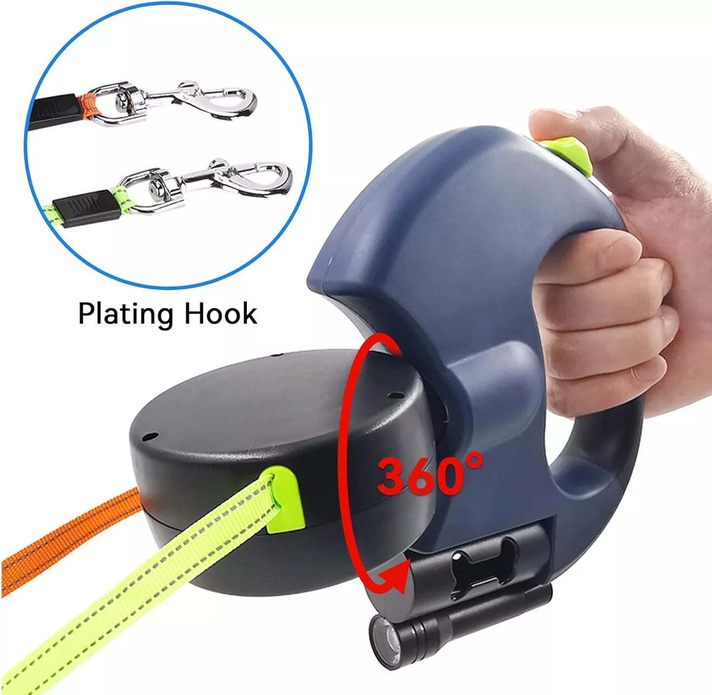 ARENVIA - Retractable Lead Leash Double  Dual Doggie 2 Dog 50 Pounds For Pet